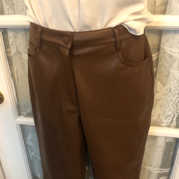 OAK AND FORT VEGAN LEATHER PANTS - Picture 2 of 6